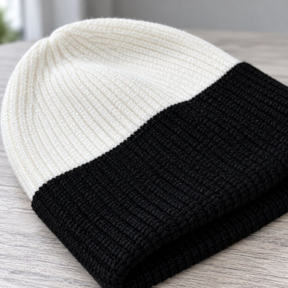 CHANEL Two-Tone Logo Patch Beanie - Picture 6 of 6